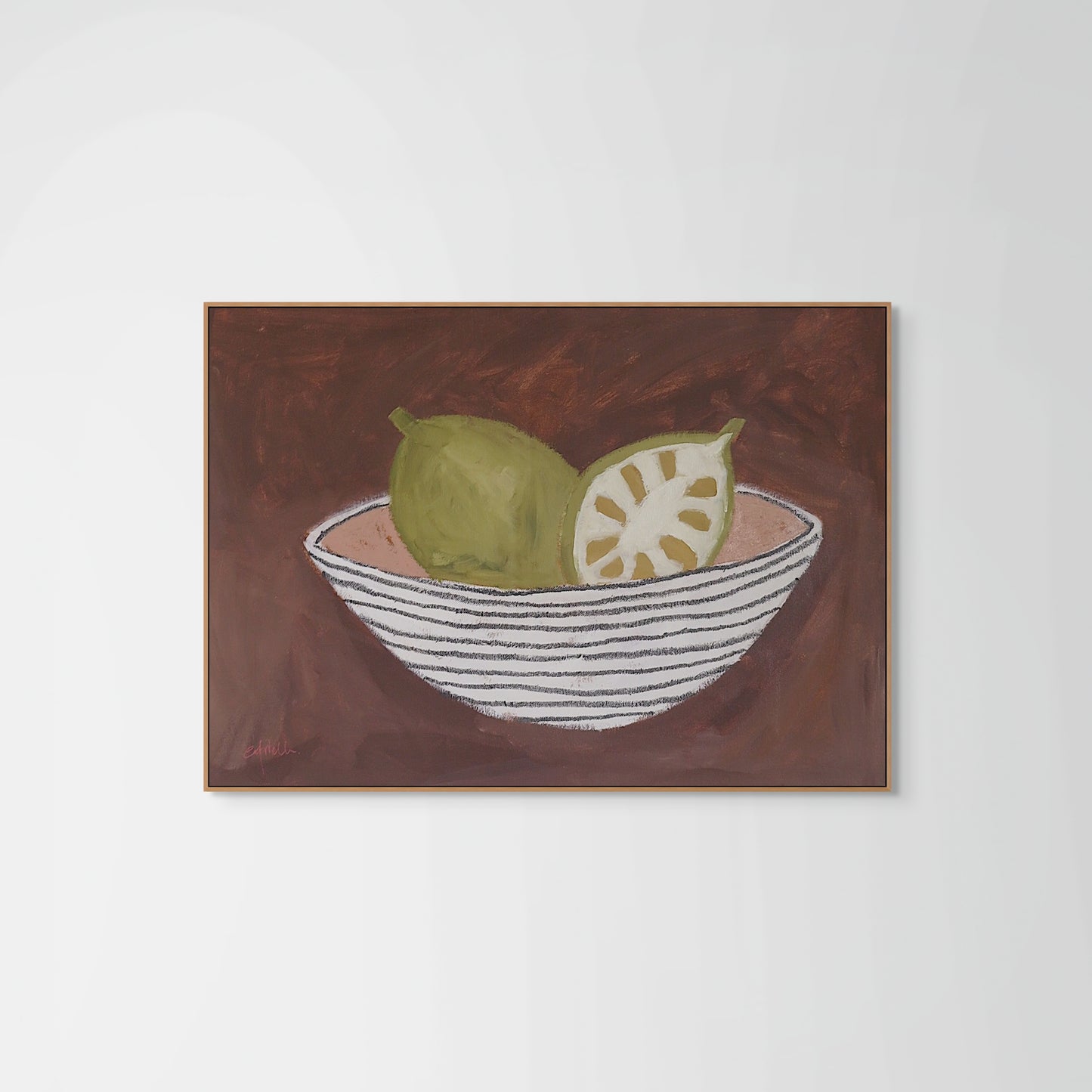 Jackfruit in Striped Bowl