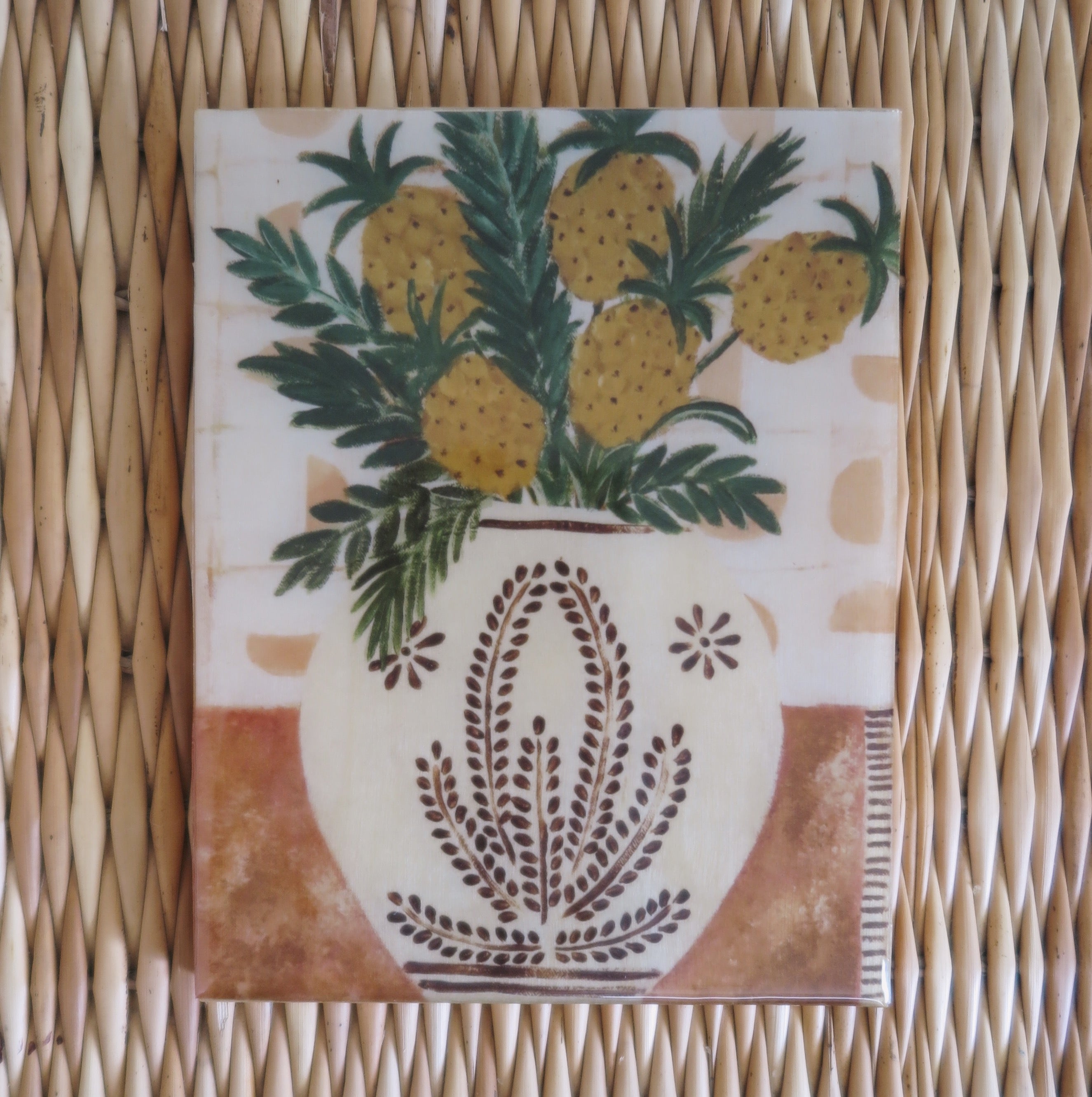 Pineapple Flowers Timber Tile