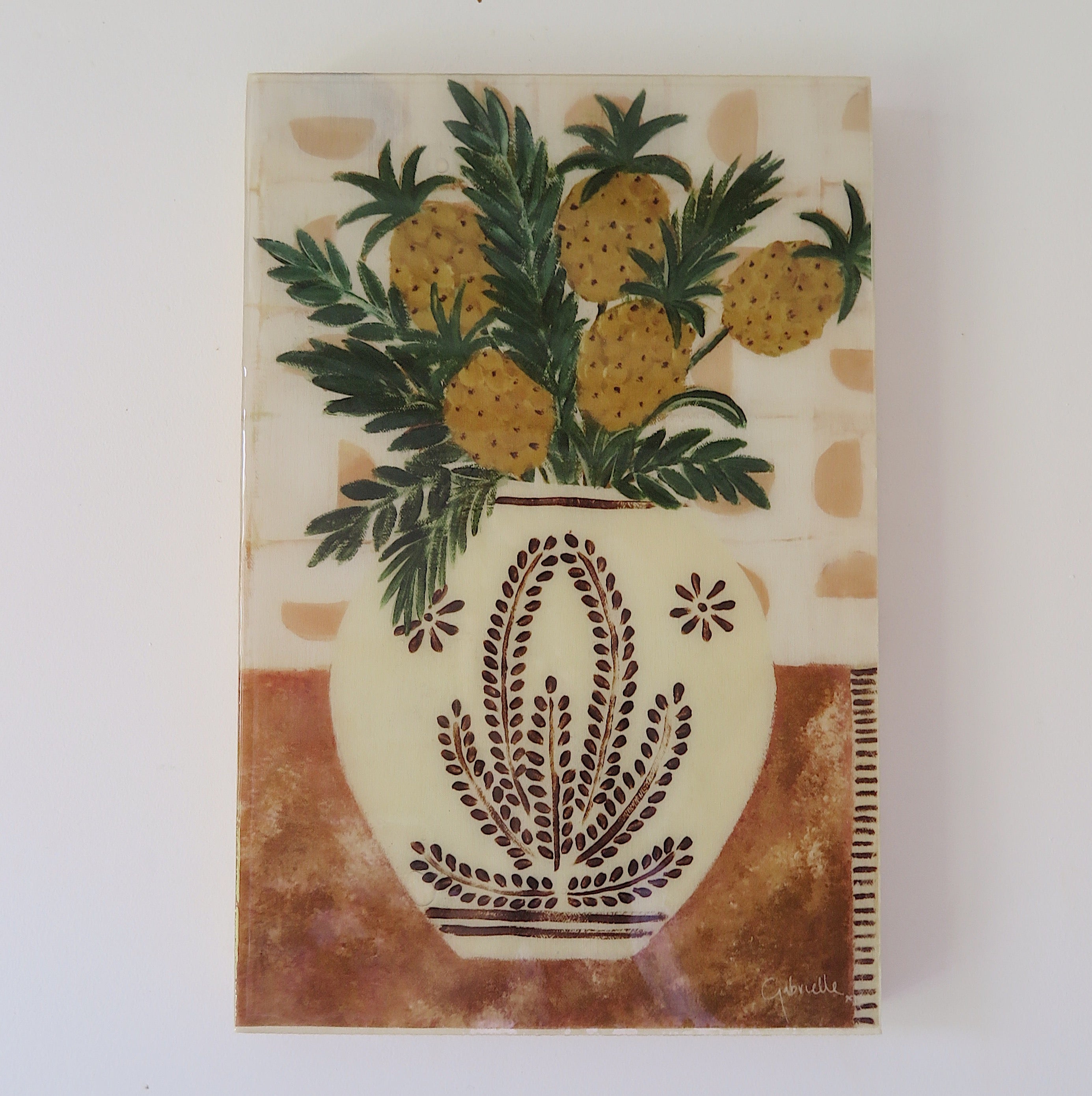 Pineapple Flowers Timber Tile