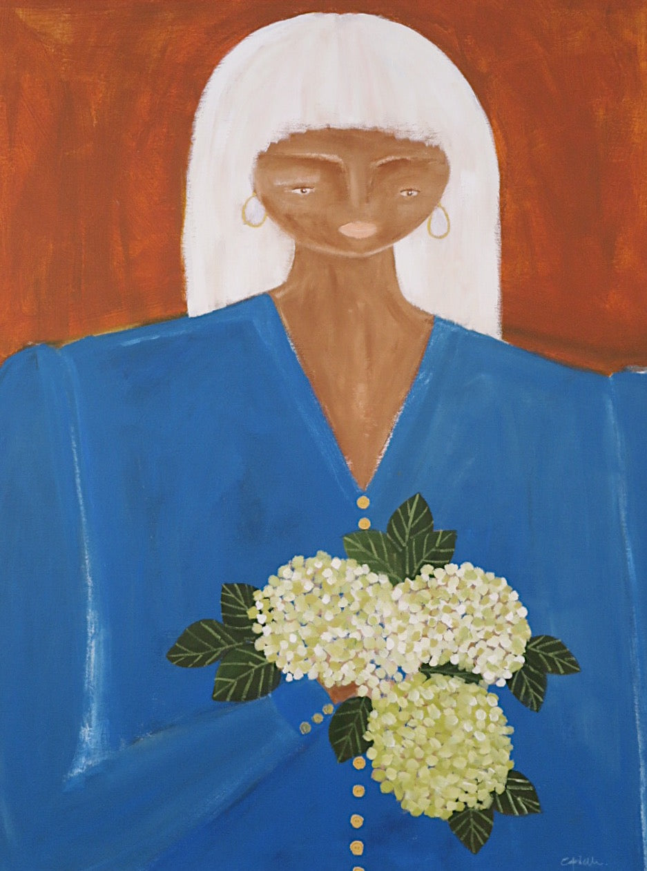 Lady with Hydrangeas